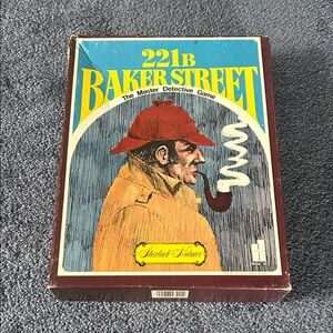 Vintage 1977,  221B Baker Street Master Detective Game plus extra case cards.
